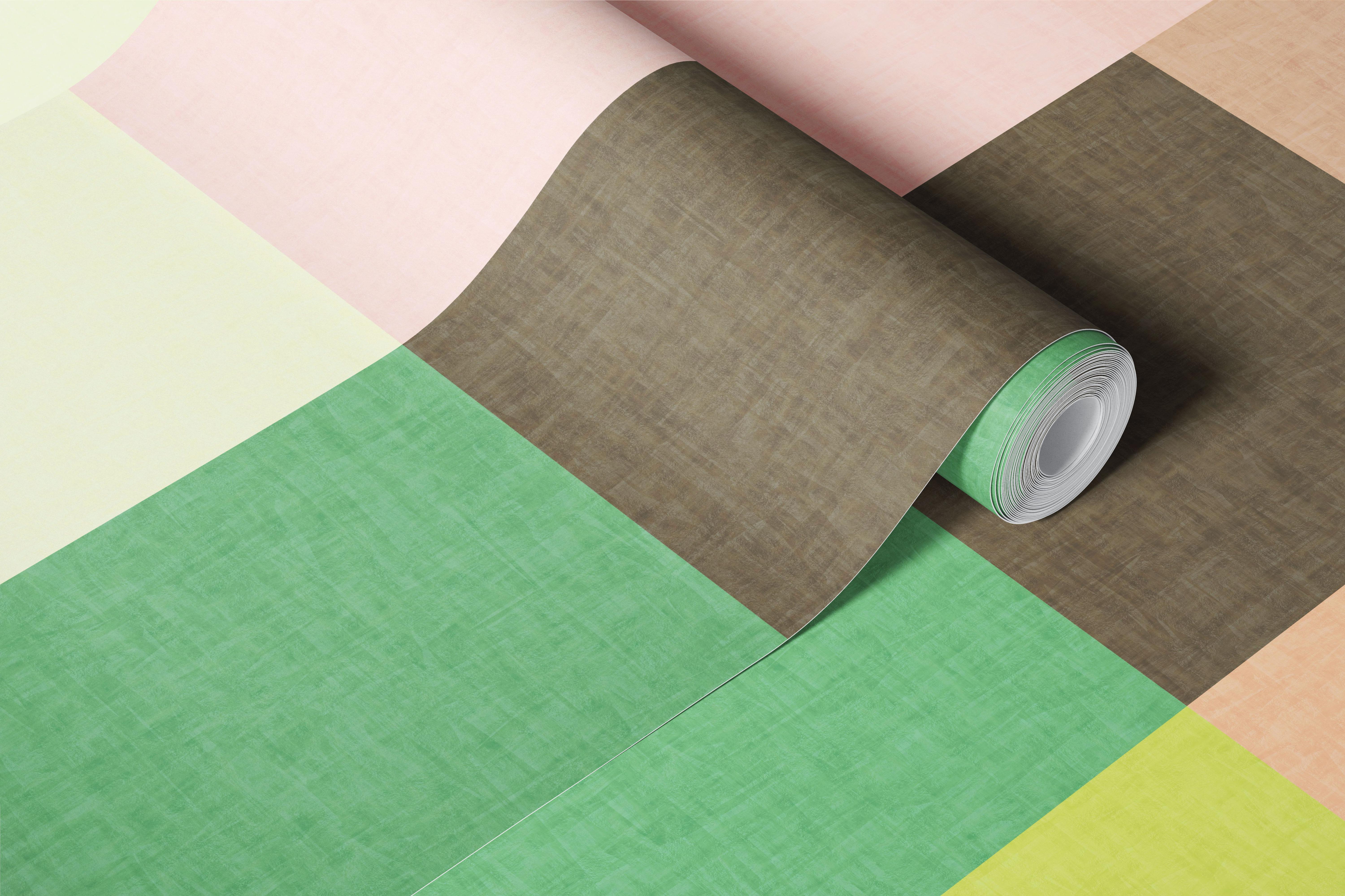 Muted Modern Color Block wallpaper in a room