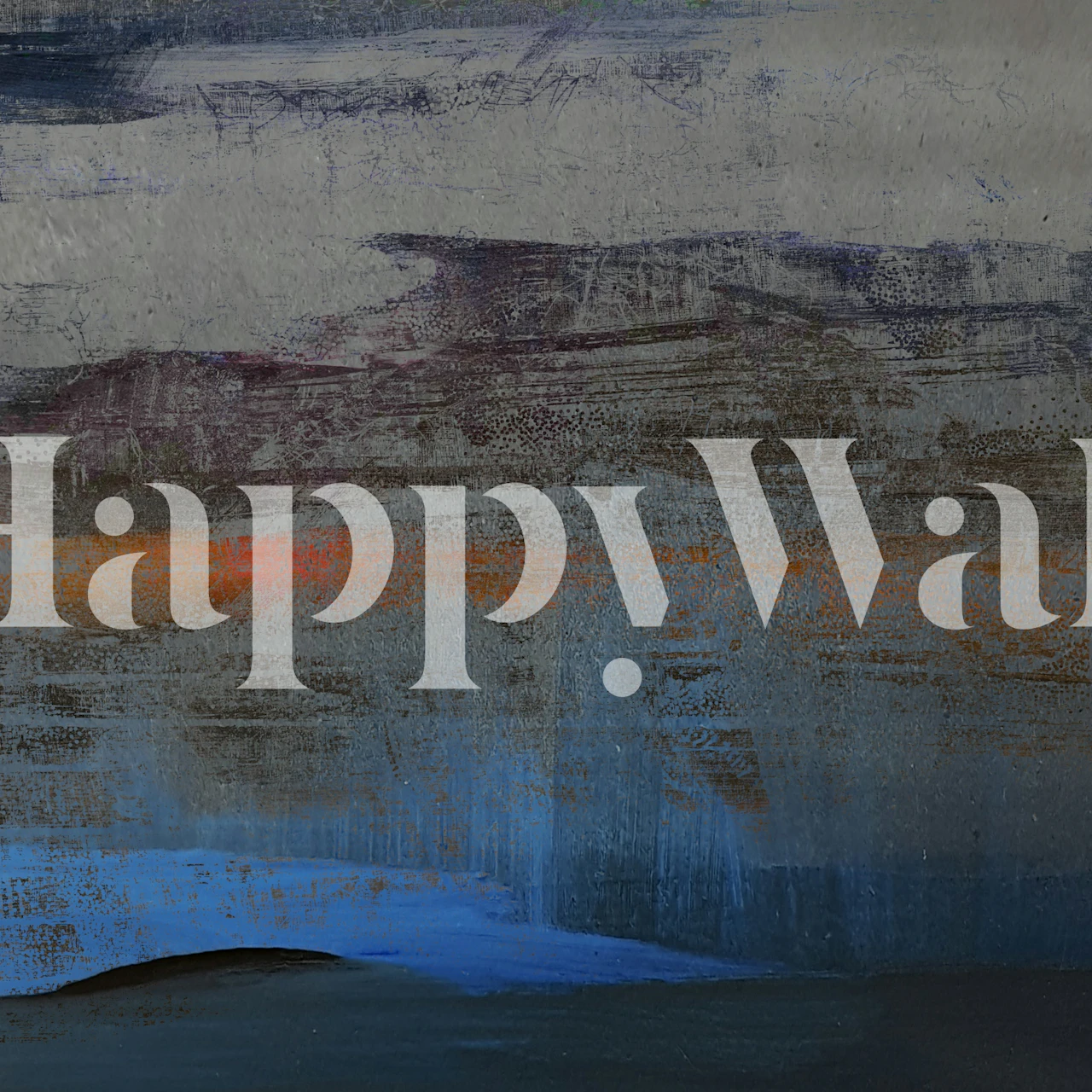 b l u e tapeta wystawiona w nowoczesnym pokoju