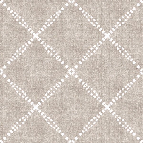Boho Dotted Trellis Grunge Earthy Beige