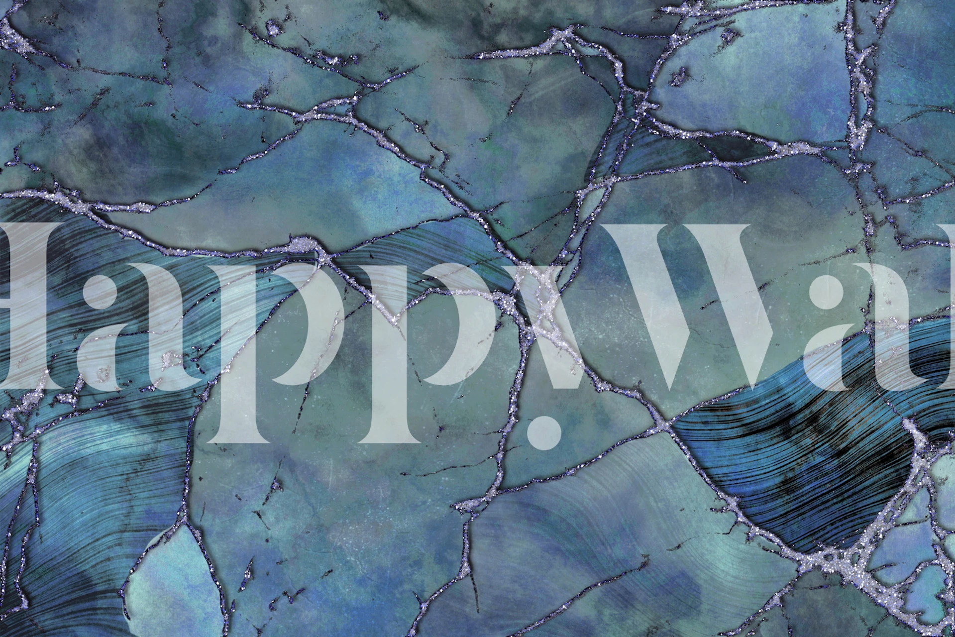 Luxurious blue marble gemstone texture wall mural with swirling patterns and rich tones.