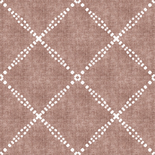 Boho Dotted Trellis Grunge Terracotta Red