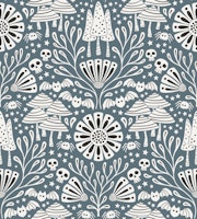 whimsy gothic forest - grey blue tapet