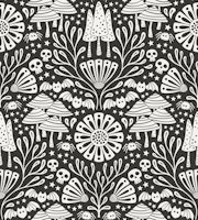 whimsy gothic forest - black and white tapet
