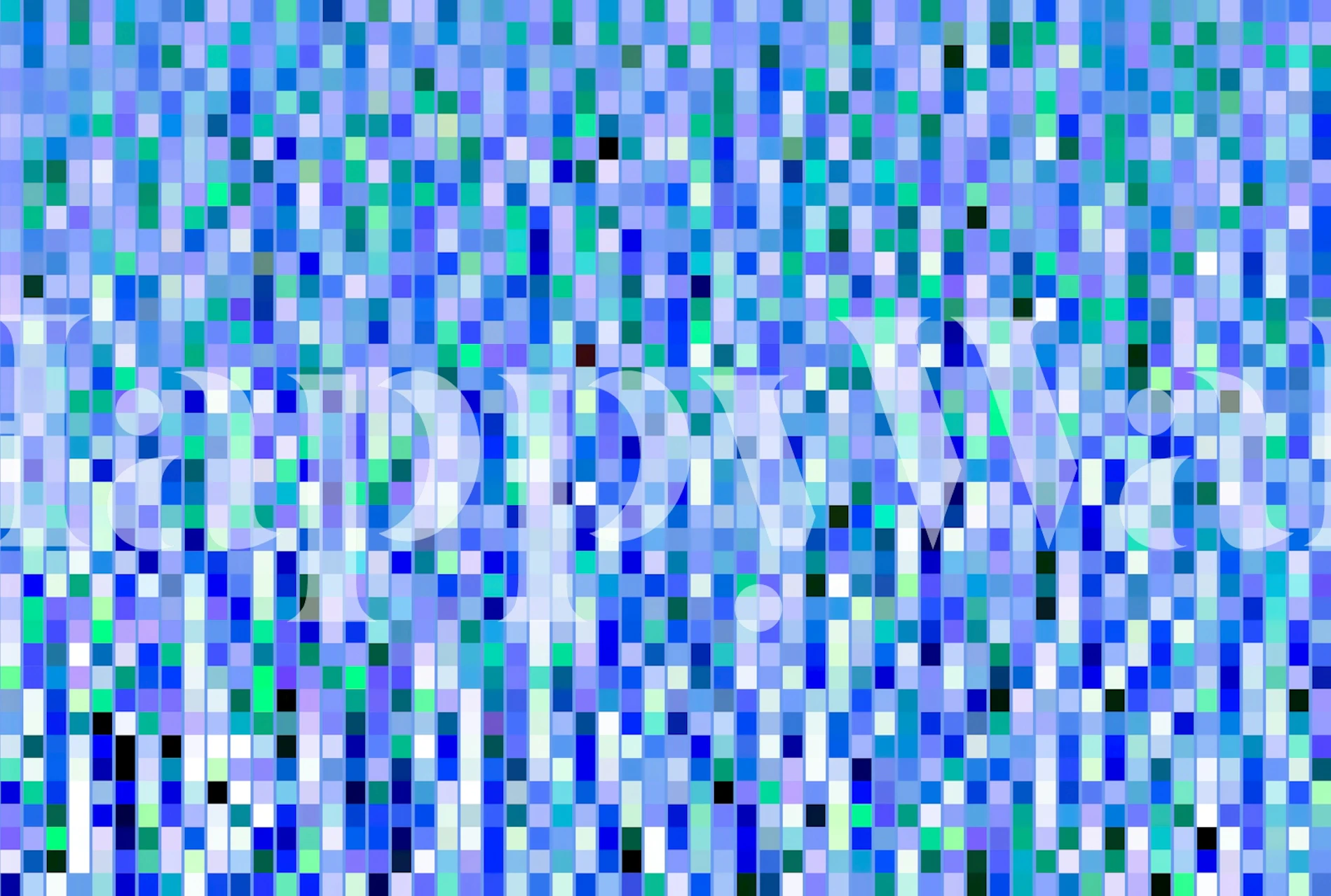 Ocean Pixel Mosaic wallpaper in a room