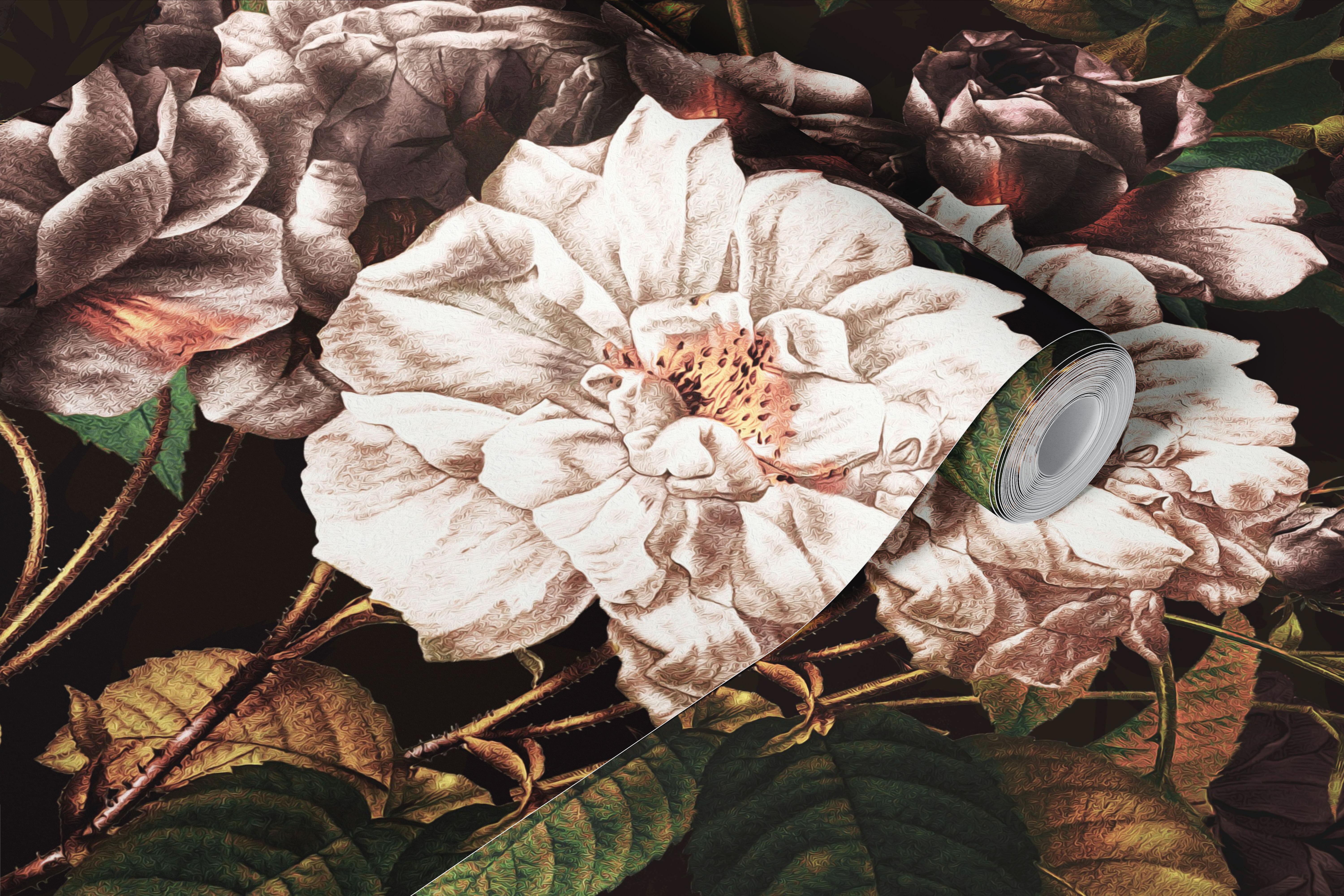 Mysterious Garden III Night wallpaper in a room