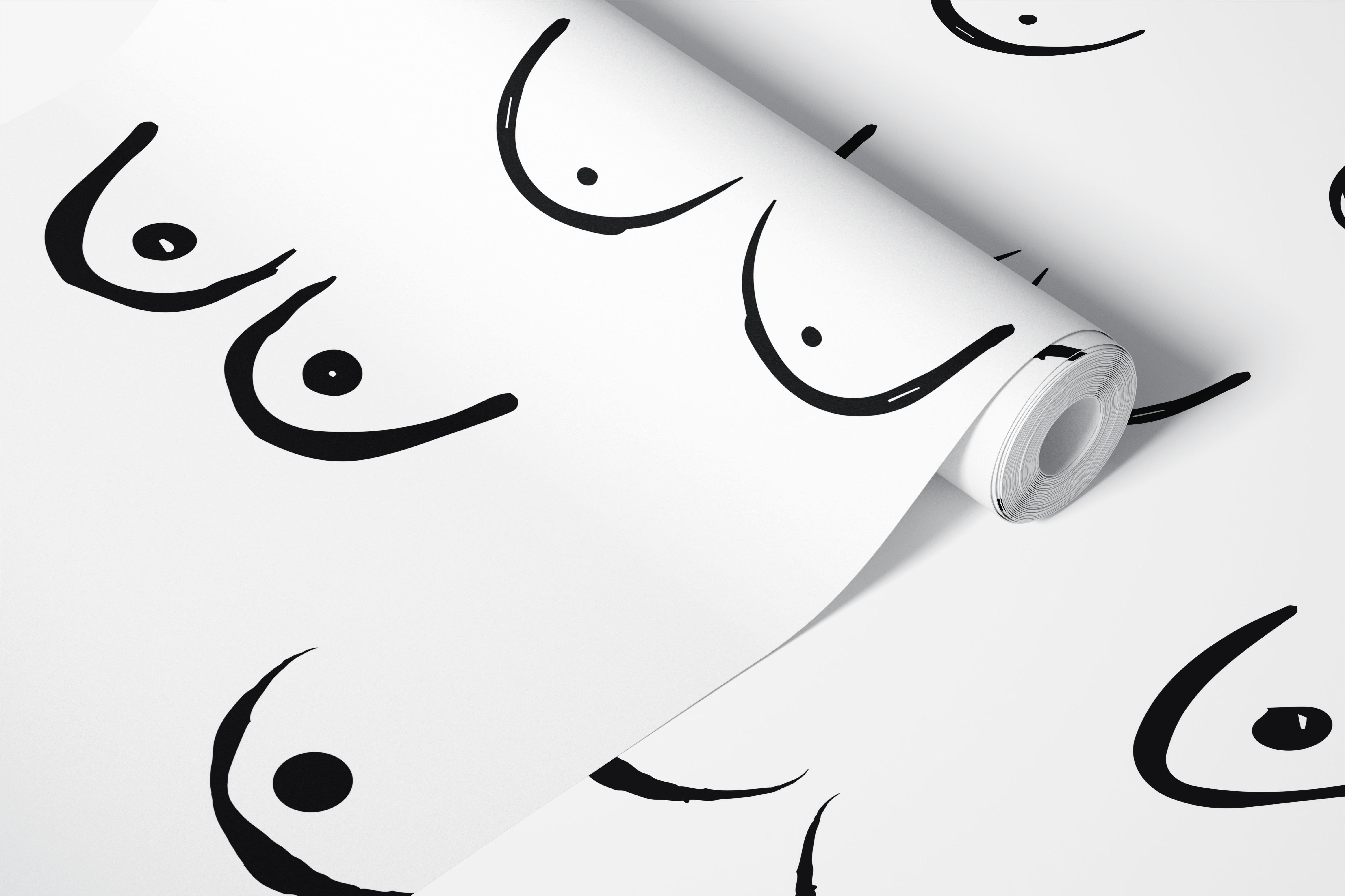 Boobs Abstract White tapet i et rum