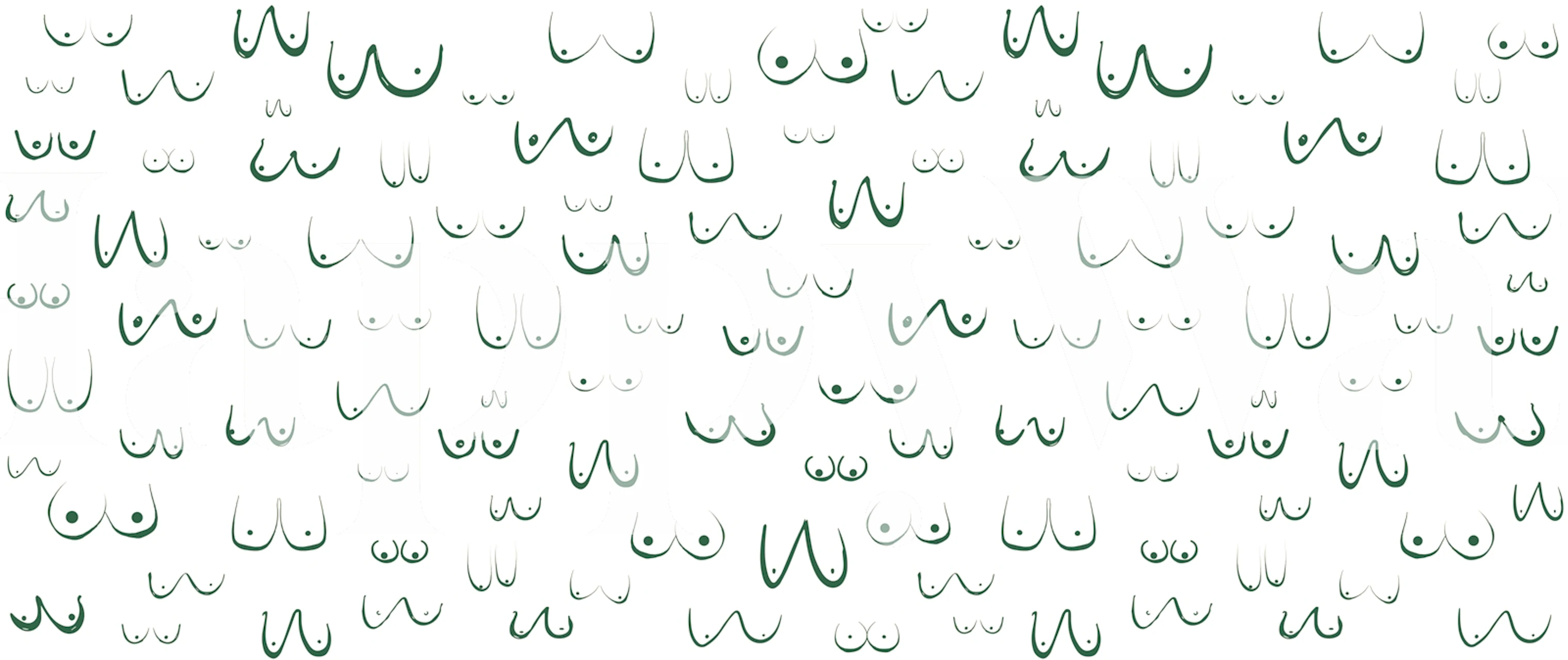 Boobs Abstract Green Tapetdesign