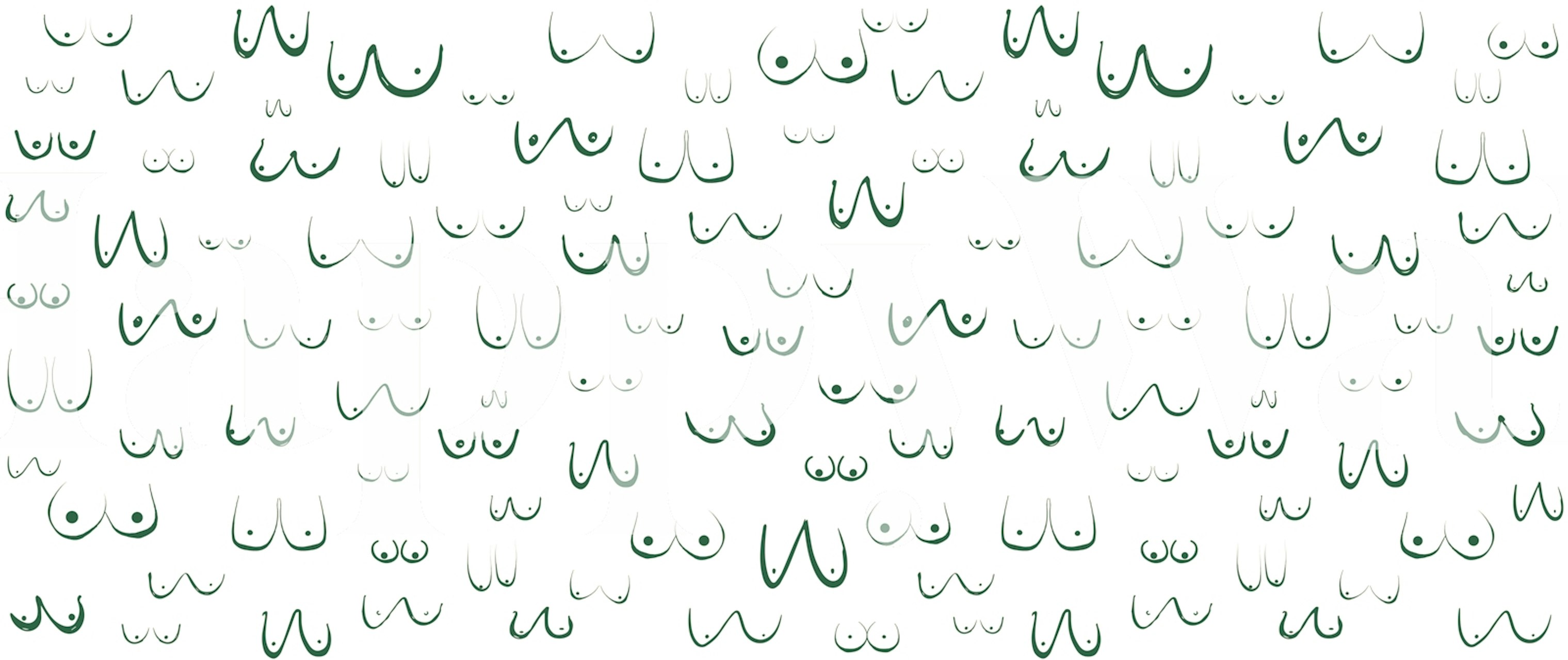 Boobs Abstract Green wallpaper design