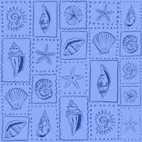 Blue Seashell Patchwork wallpaper