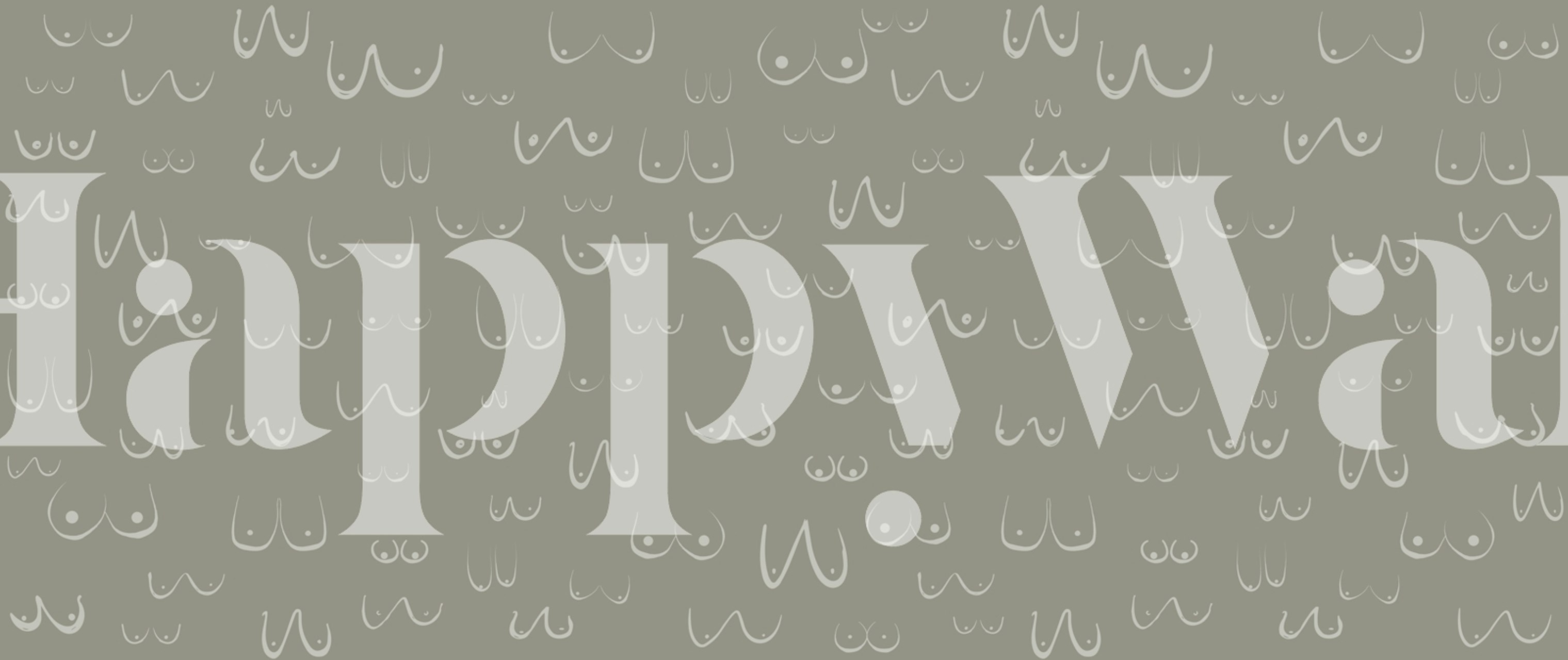 Boobs Abstract Scandinavian wallpaper in a room