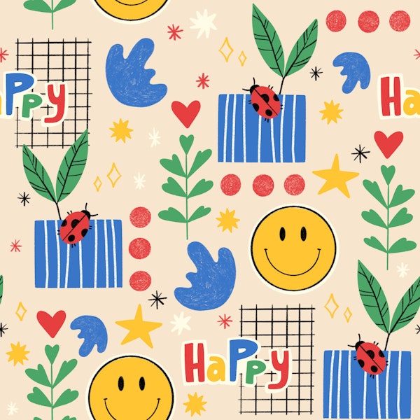 Happy Smiley Ladybug Doodles