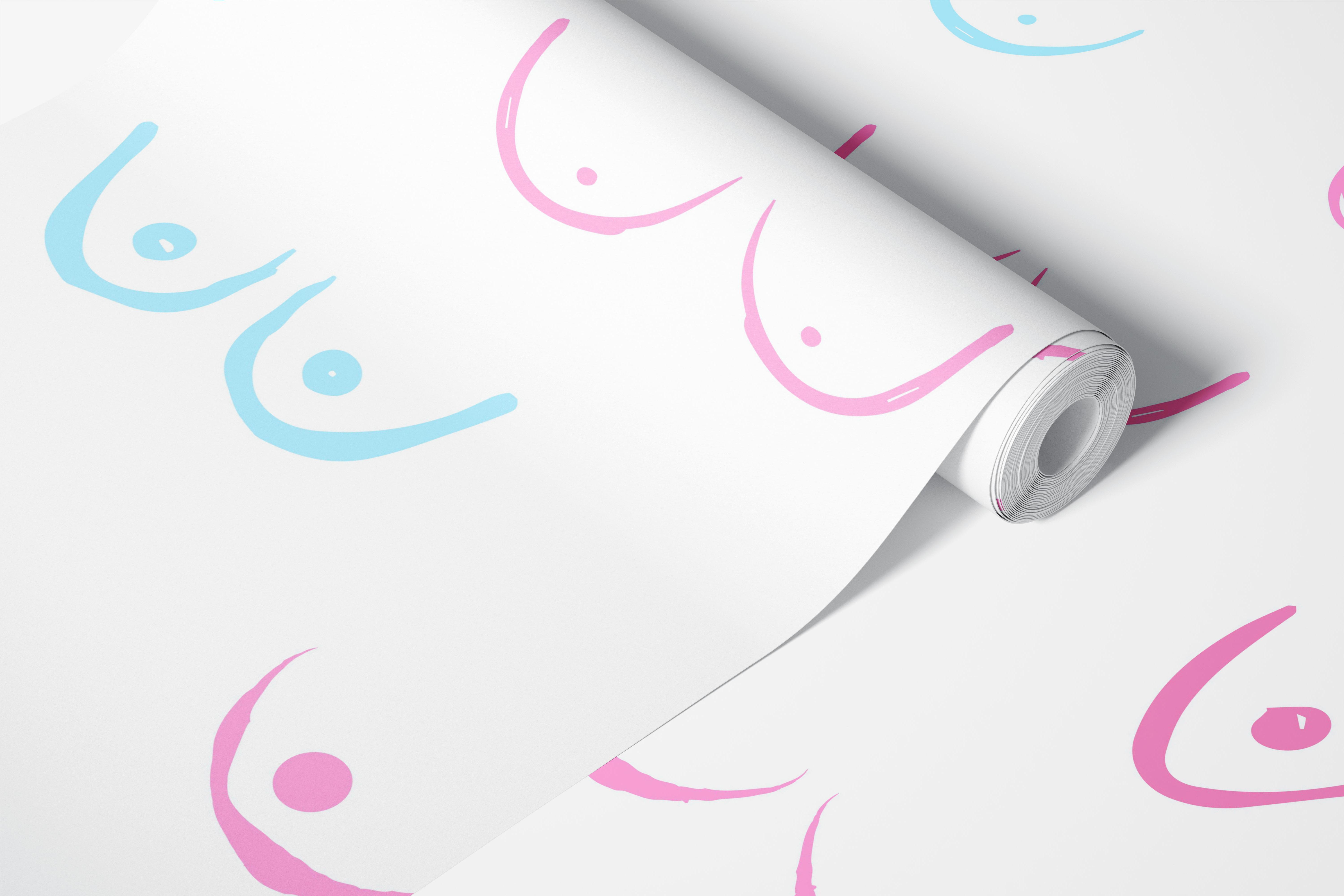 Abstract rainbow wallpaper in an interior setting