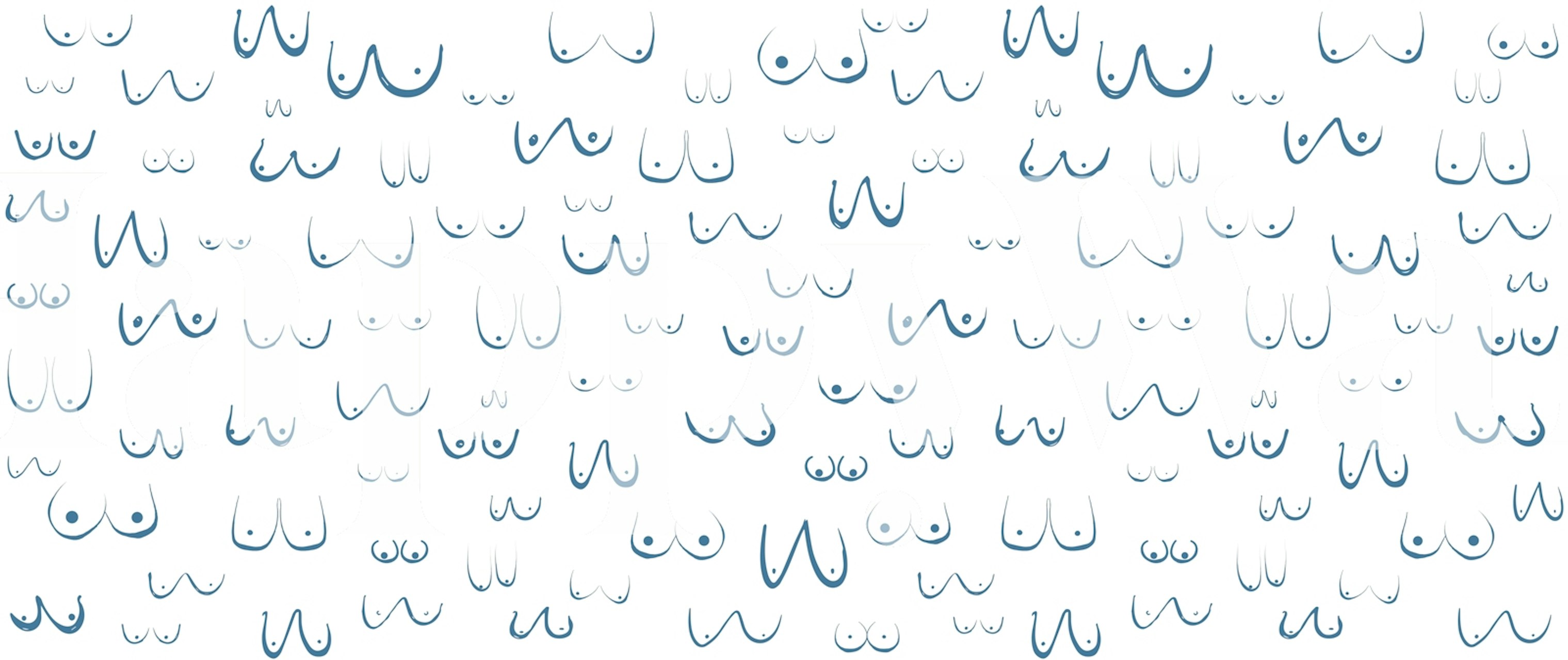 Boobs Abstract Blue zidna obloga u sobi