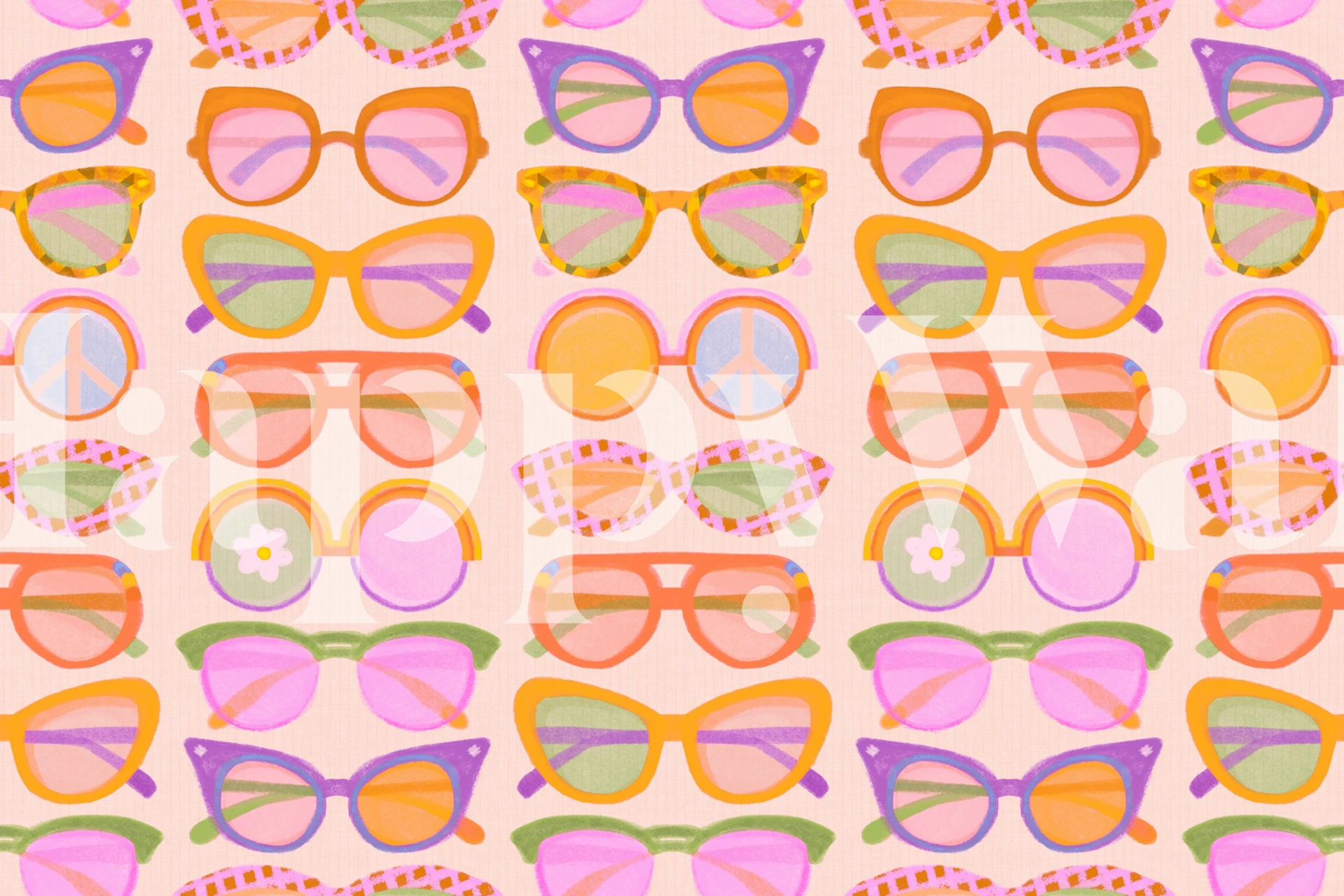 Mid-Century Retro Sunglasses wallpaper design
