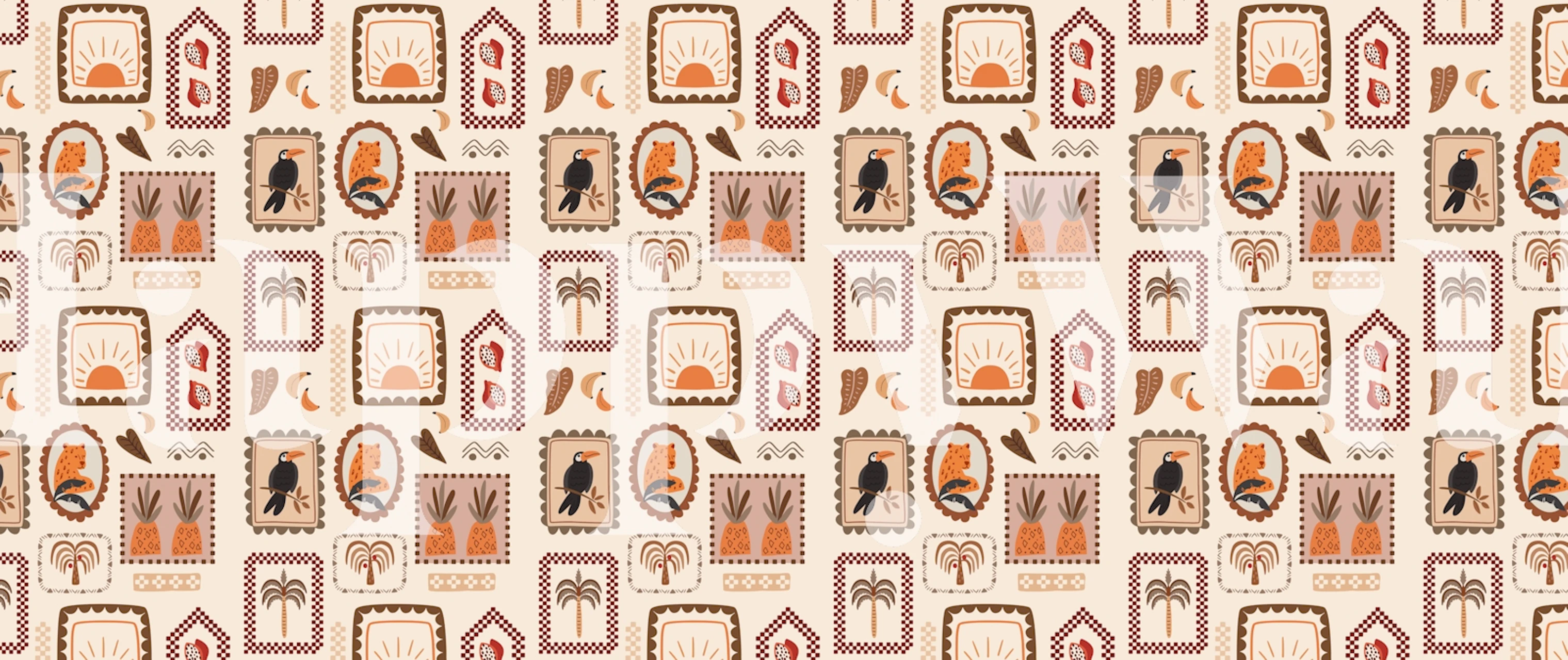 Tropics Jungle Sand wallpaper in a decorated room