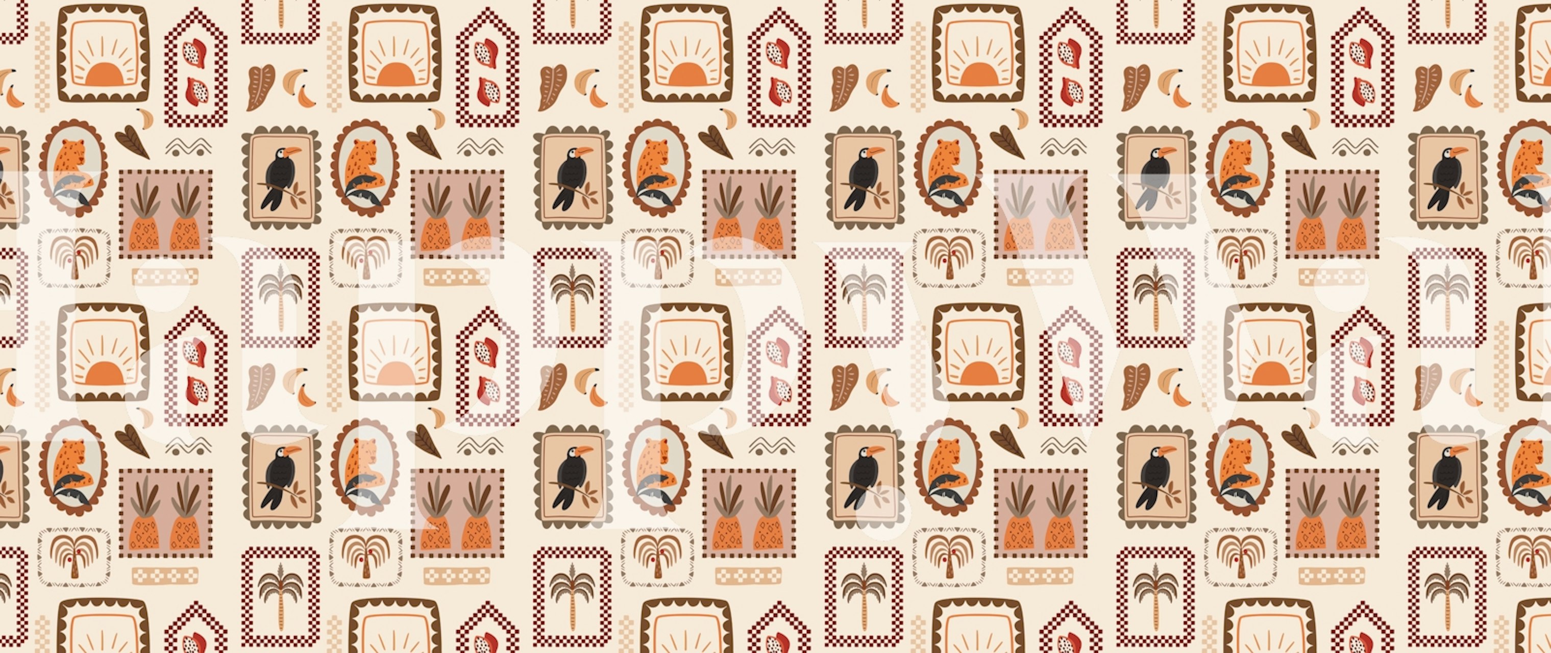 Tropics Jungle Sand wallpaper in a decorated room