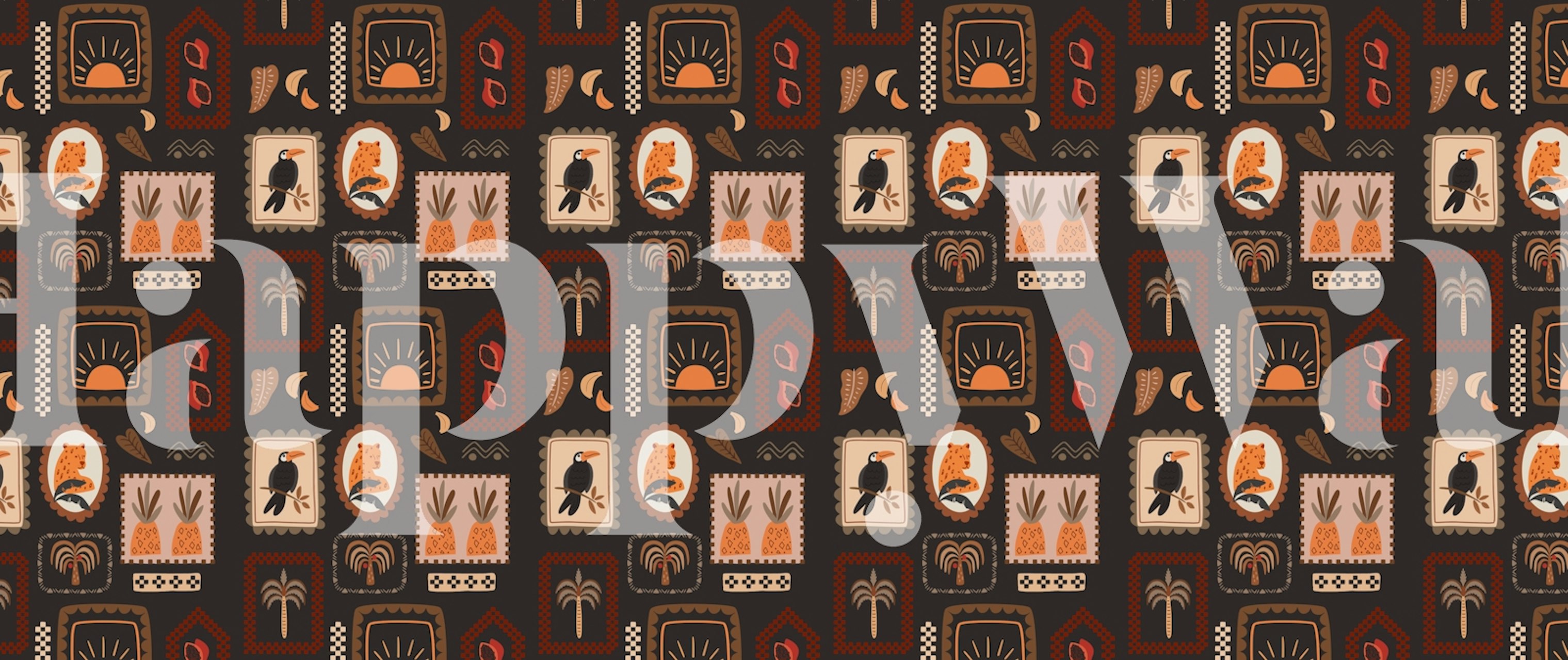 Tropics Jungle Night wallpaper in a room