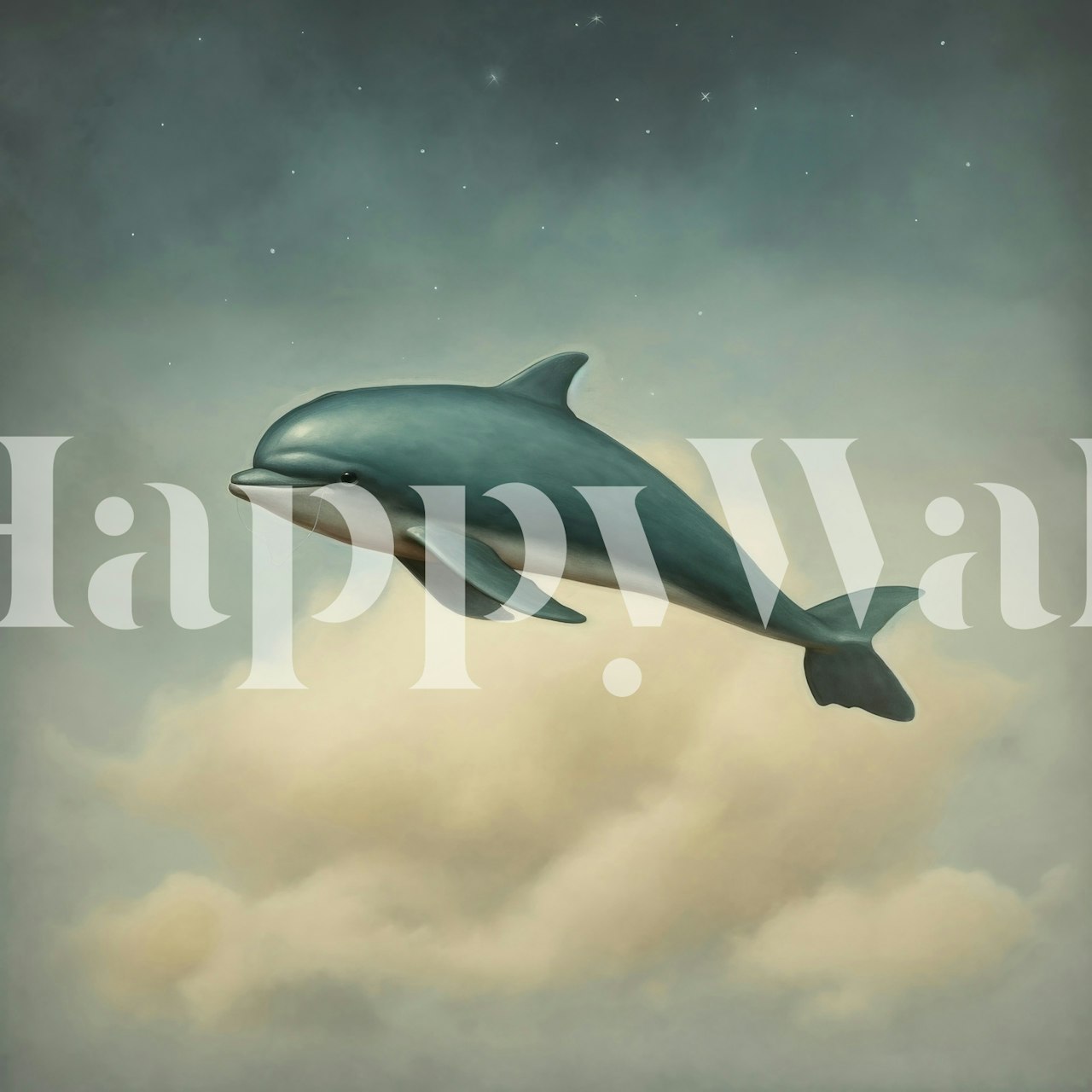 Tapeta Minimal Dolphin Sky v místnosti