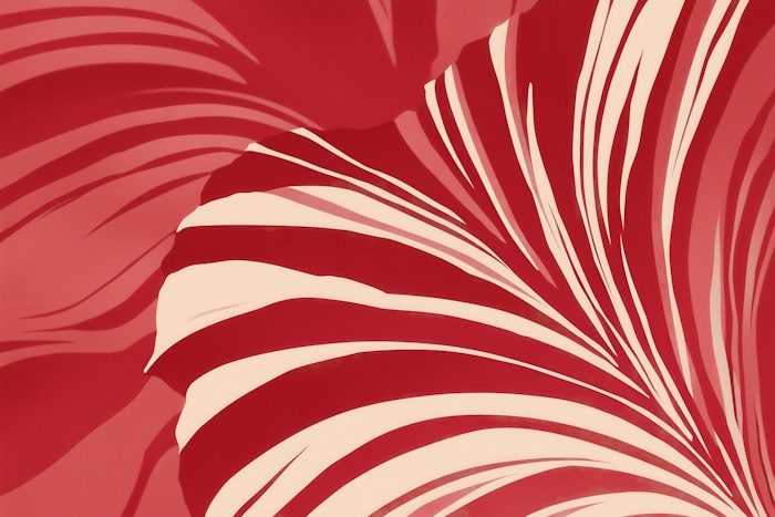 Abstract Red Flowing Forms Wallpaper