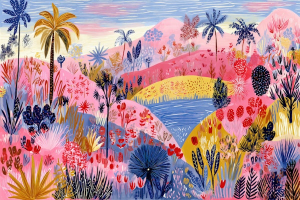 Dreamlike Tropical Landscape