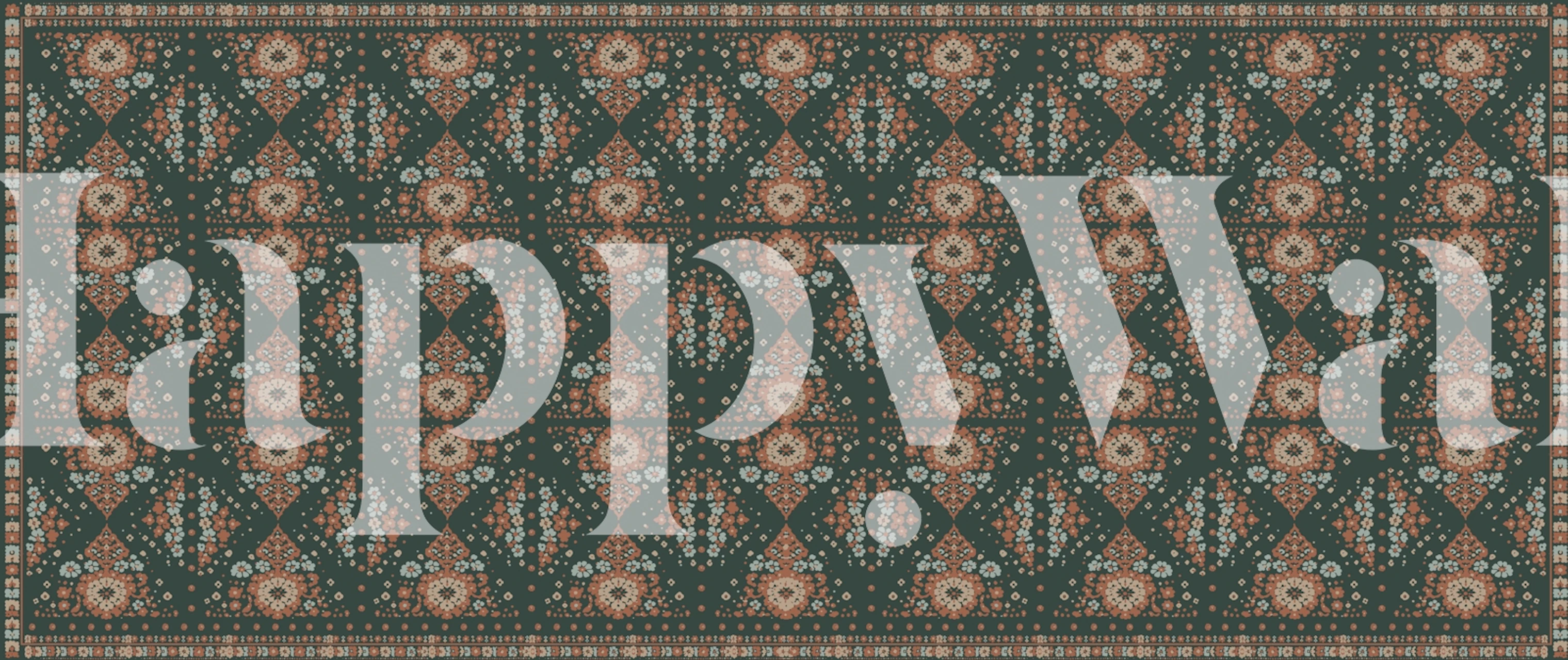 Persian Green floral wallpaper in a room