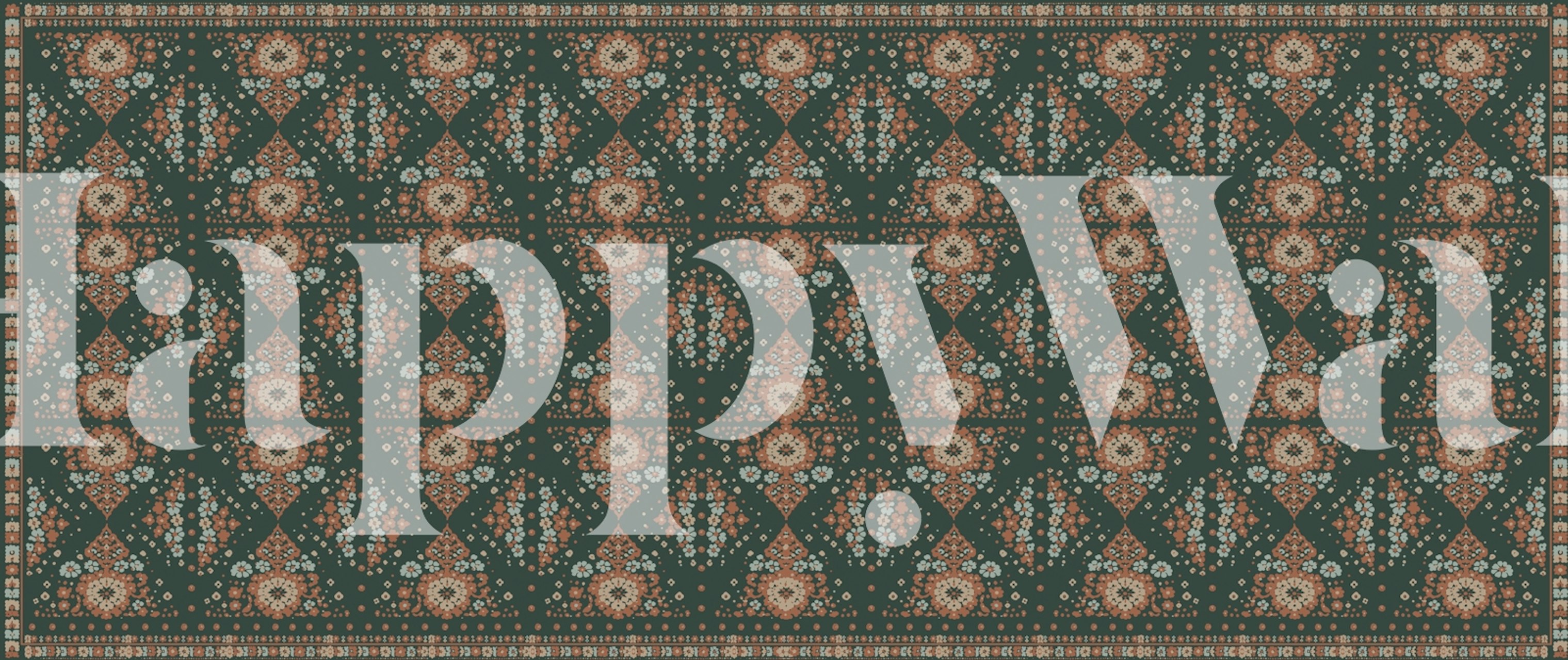 Persian Green bloemenbehang in een kamer