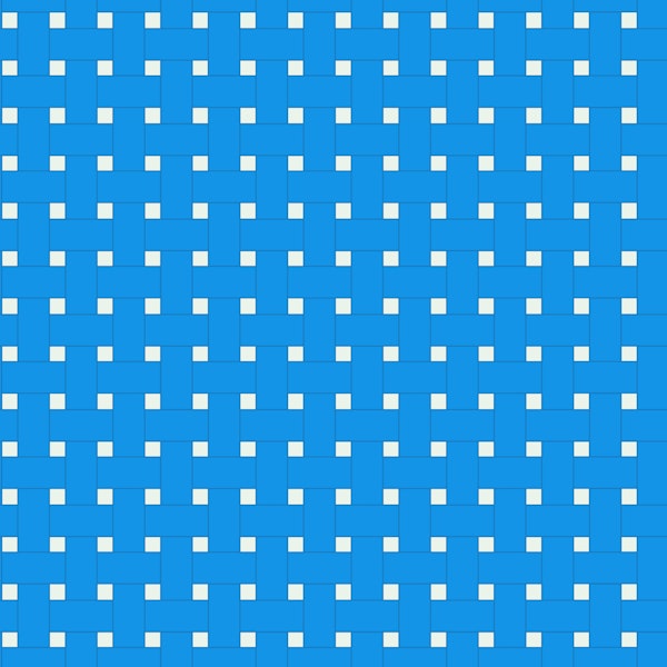 Basket weave - blue on white