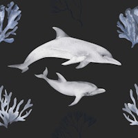 Underwater Dolphin Scene Pattern M tapete