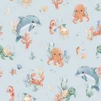 Ocean Snuggle - blue tapete