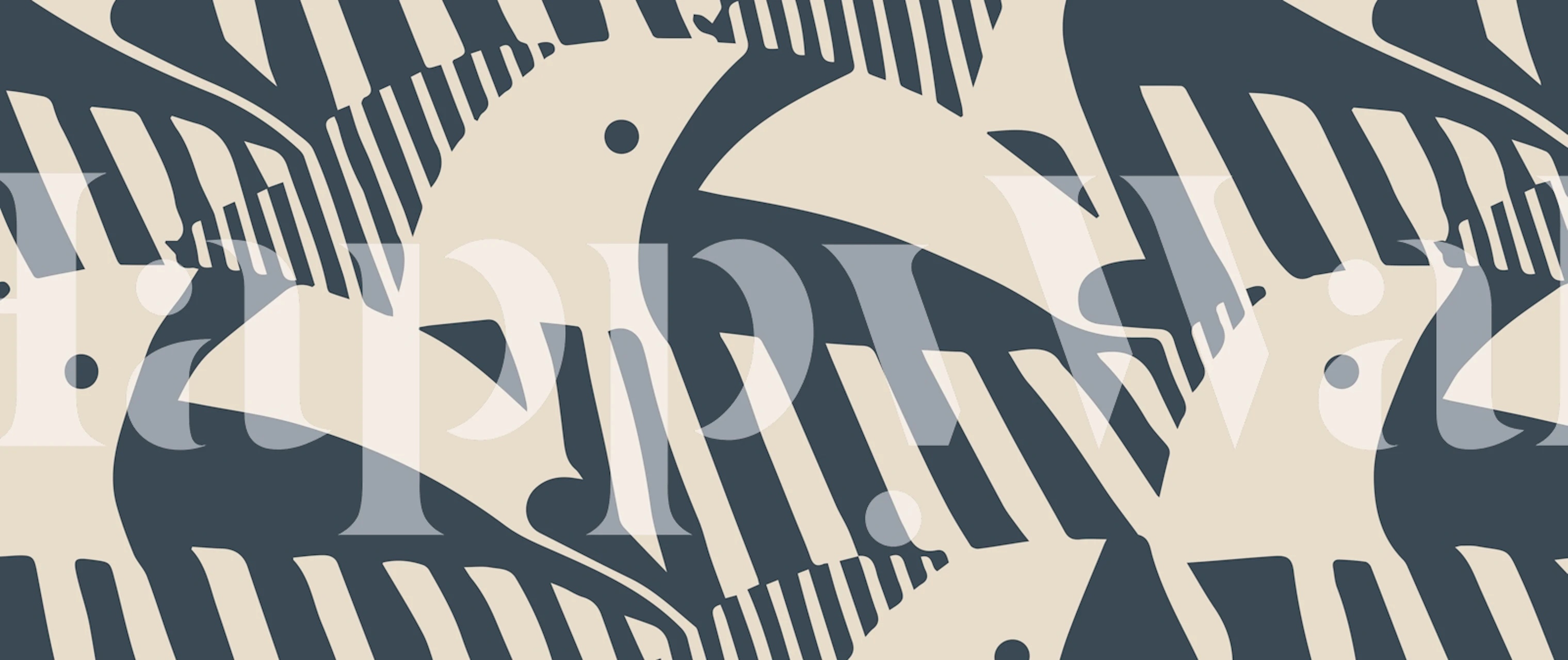 Bird Geometric Blue tapet i et rum