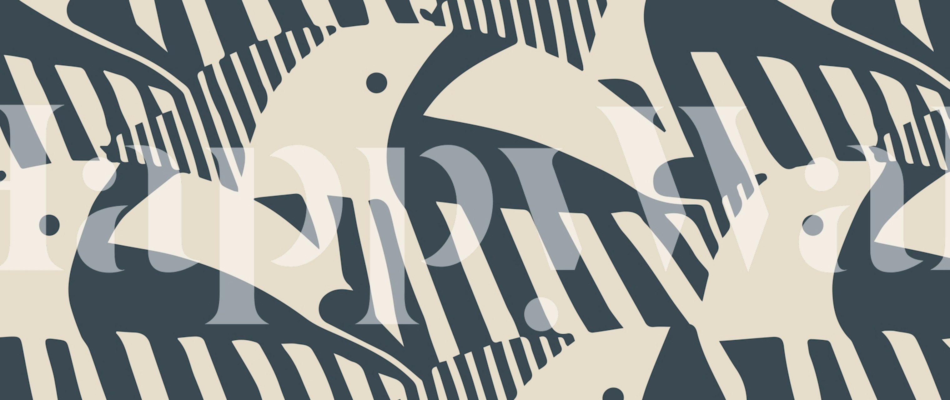 Bird Geometric Blue wallpaper in a room