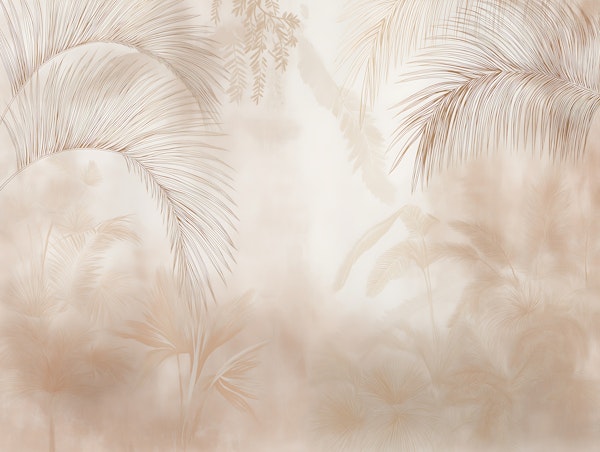Sepia Palm Fronds Mist