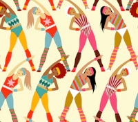 Retro aerobic workout light wallpaper