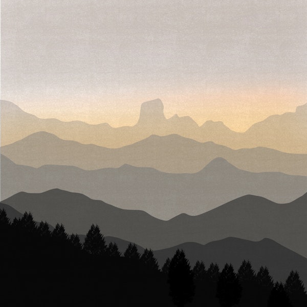 Misty Mountain Layers at Dawn