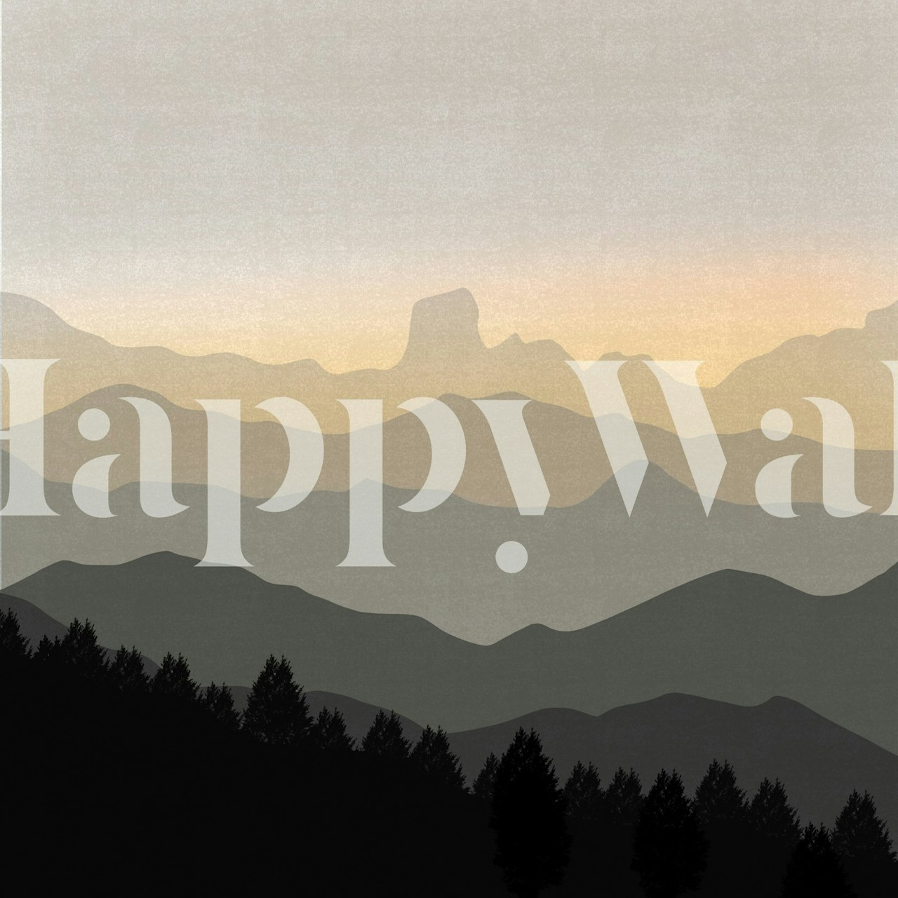 Misty Mountain Layers at Dawn wallpaper in a room