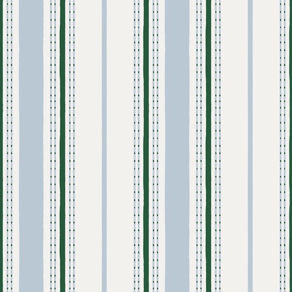 Classic Soft Blue and Green Stripe
