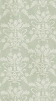 Floral Block Print Damask - Sage Green behang