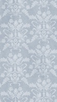 Floral Block Print Damask - Dove Blue behang