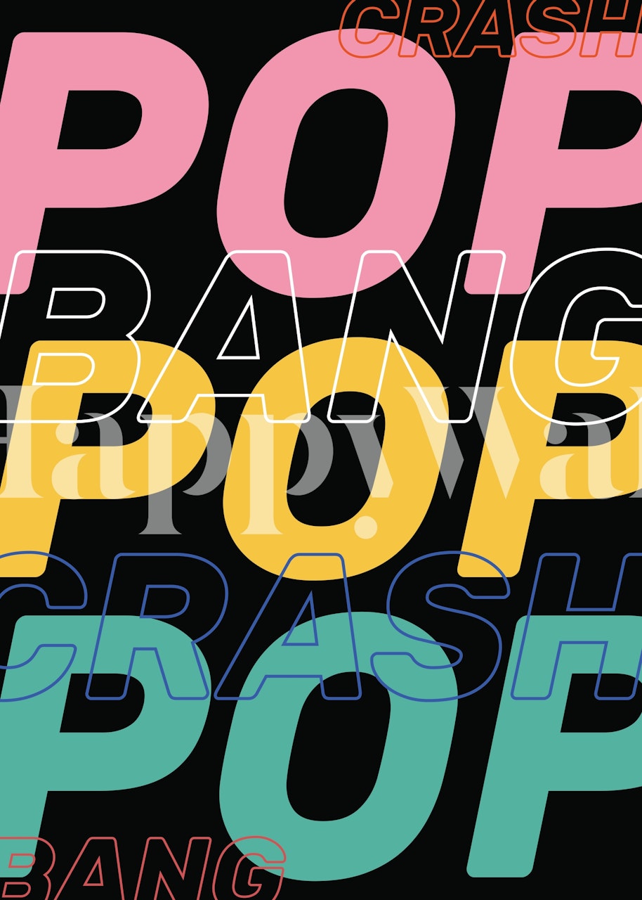 papier peint Crash Bang Pop dans une pièce