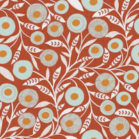 Terracotta Scandi Folk Floral wallpaper