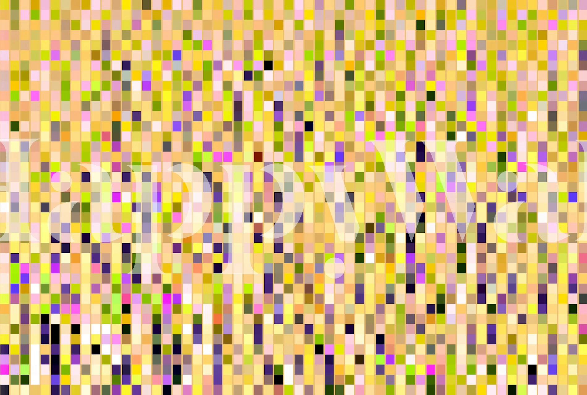 Golden confetti grid wallpaper in a room