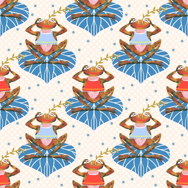 Yoga Frogs on Lily Pads