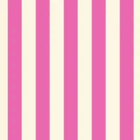 Fushia pink & Cream narrow awning stripe behang