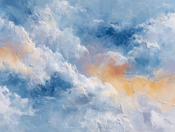 Dreamy Cloudscape Textured Plaster Wall