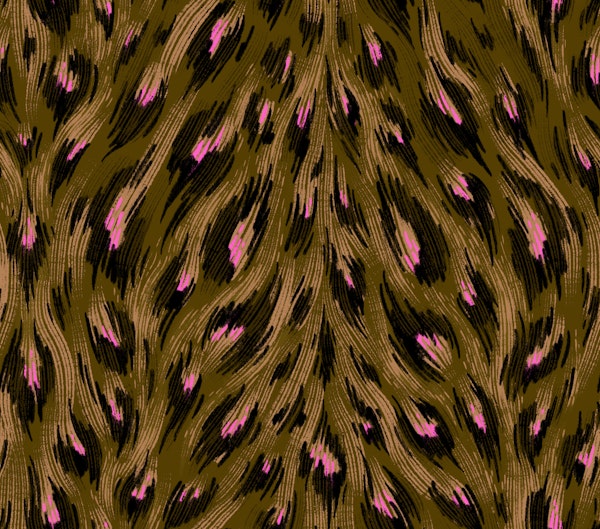 Leopard Print - Dark Green & Pink
