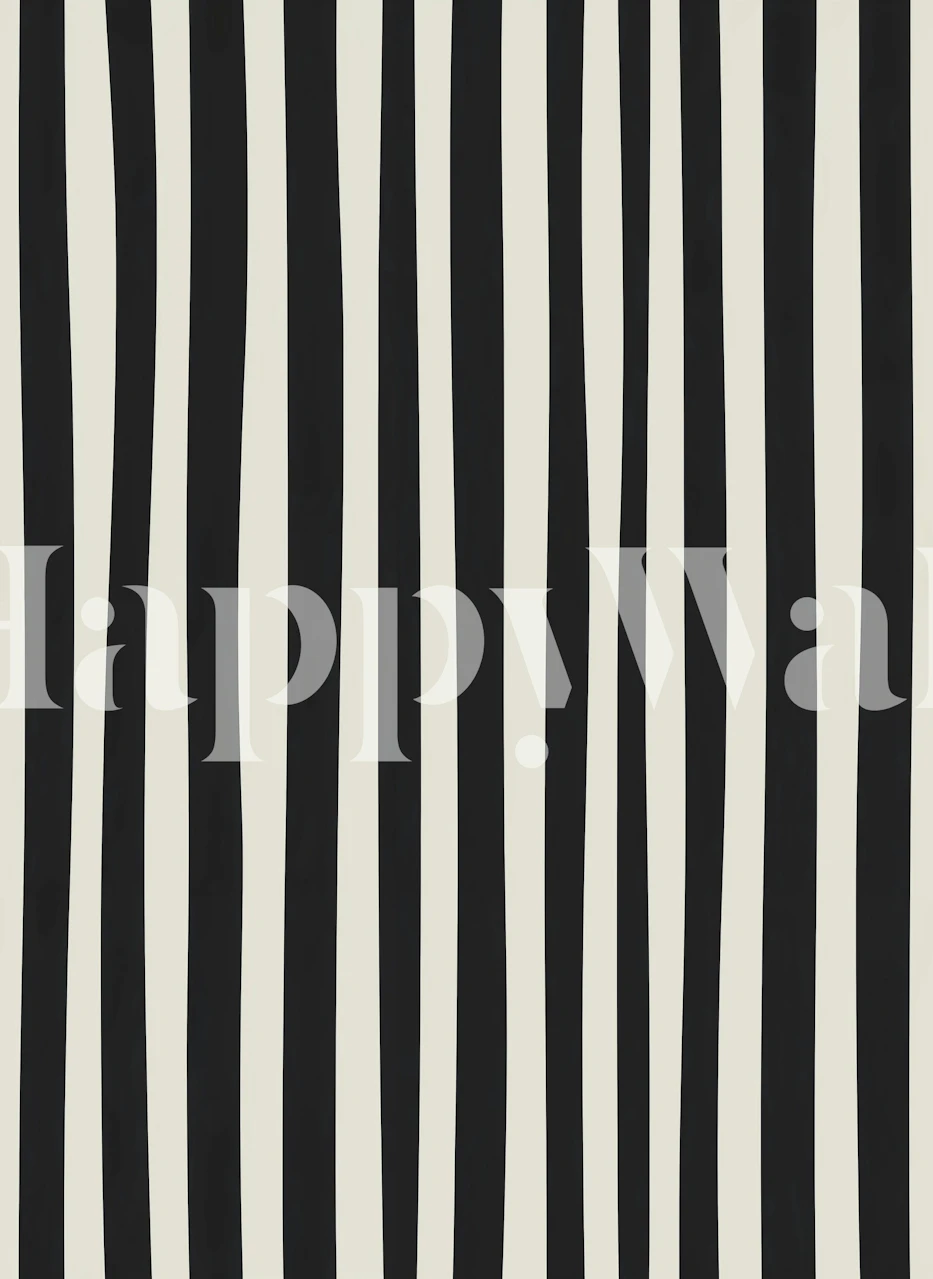 Thin and Thick Black Stripes tapeta v pokoji