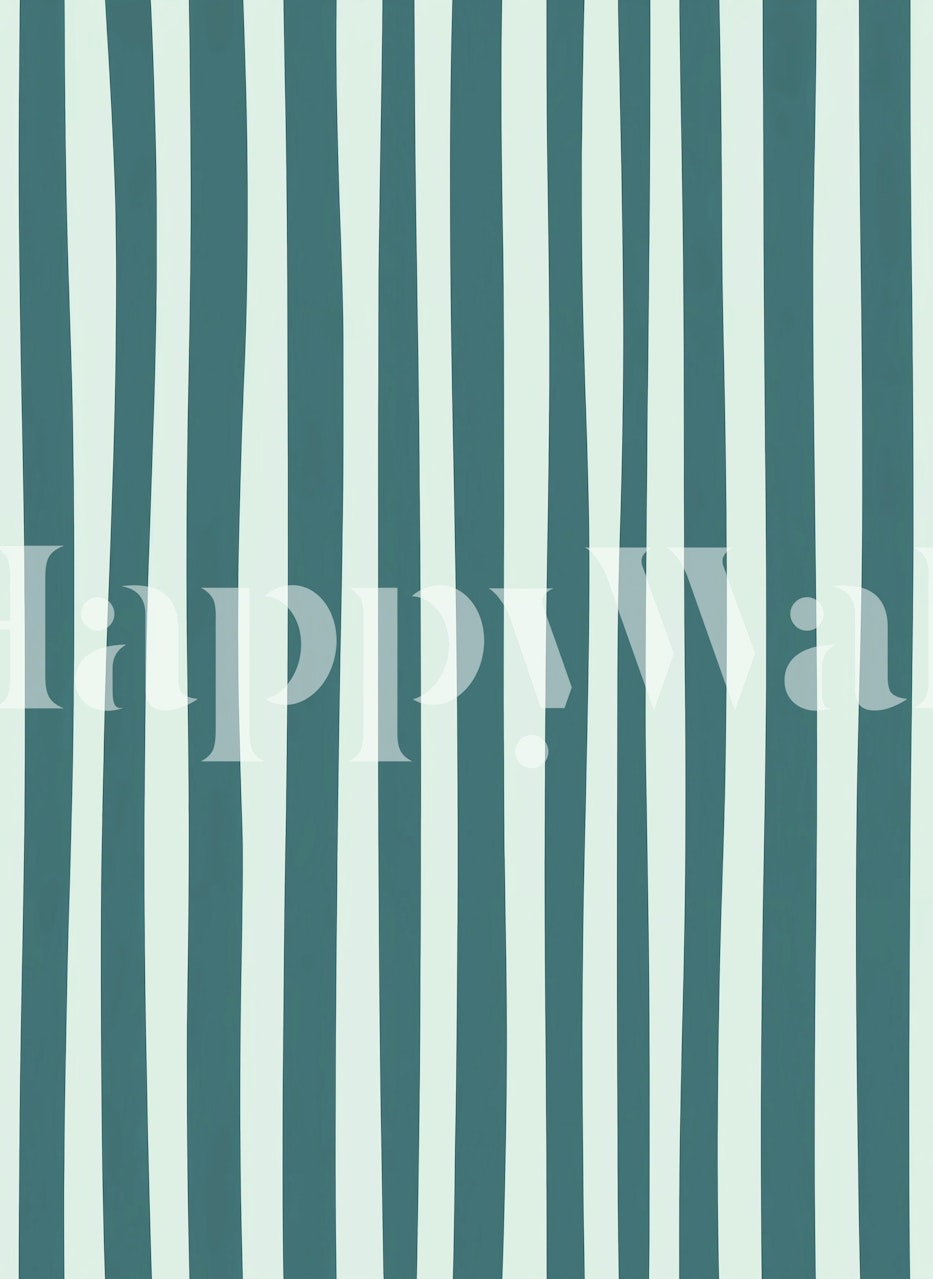 Thin and Thick Stripes Cyan wallpaper in a room