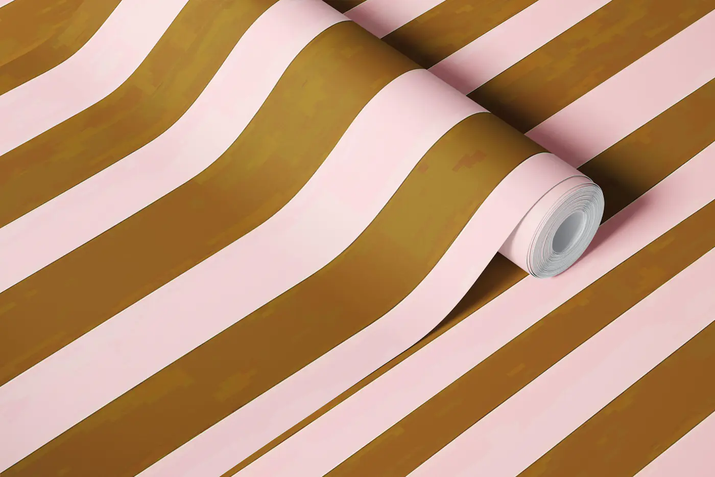 Thin and Thick Stripes Pink Truffle wallpaper roll