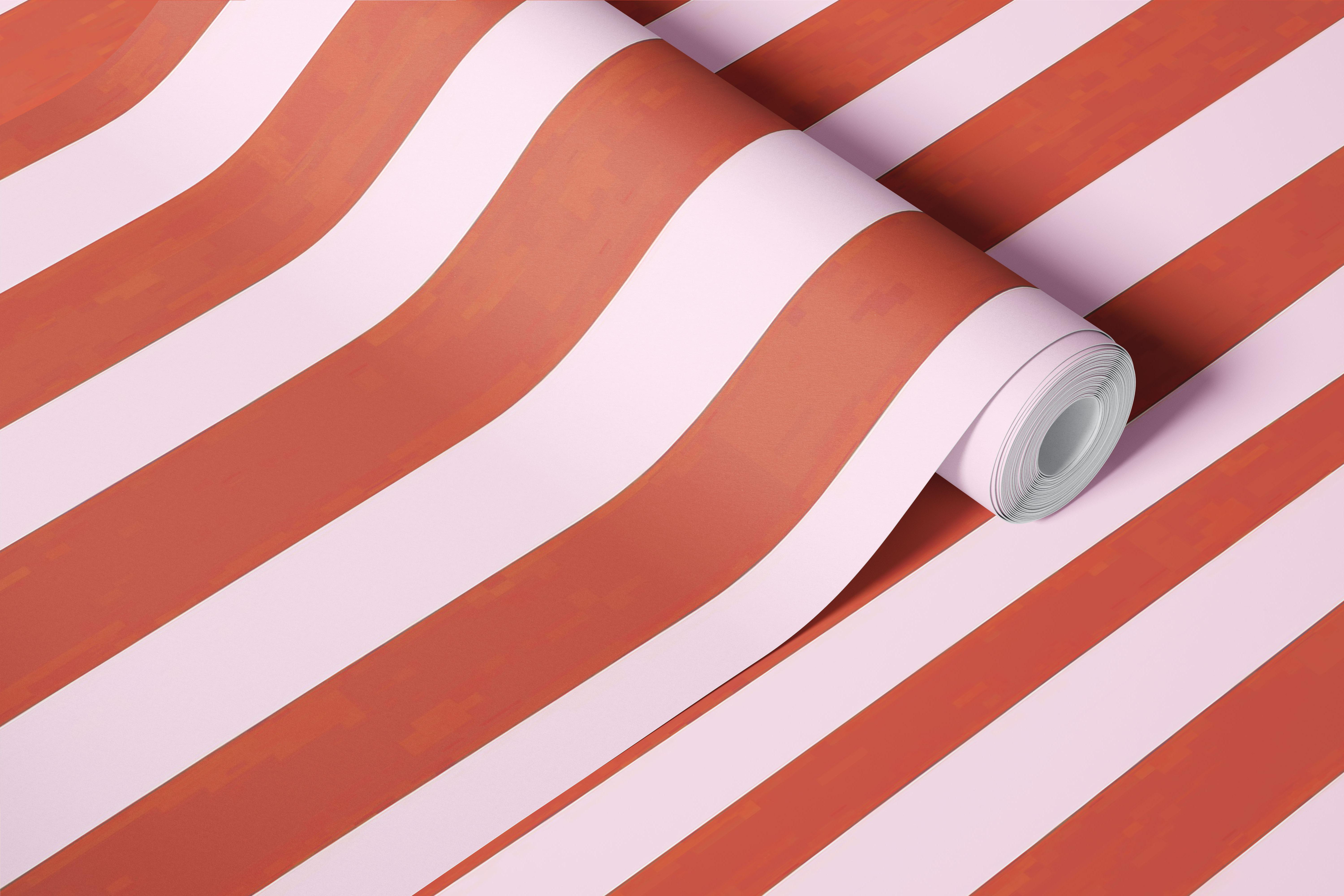 Thin and thick strawberry striped wallpaper in a room