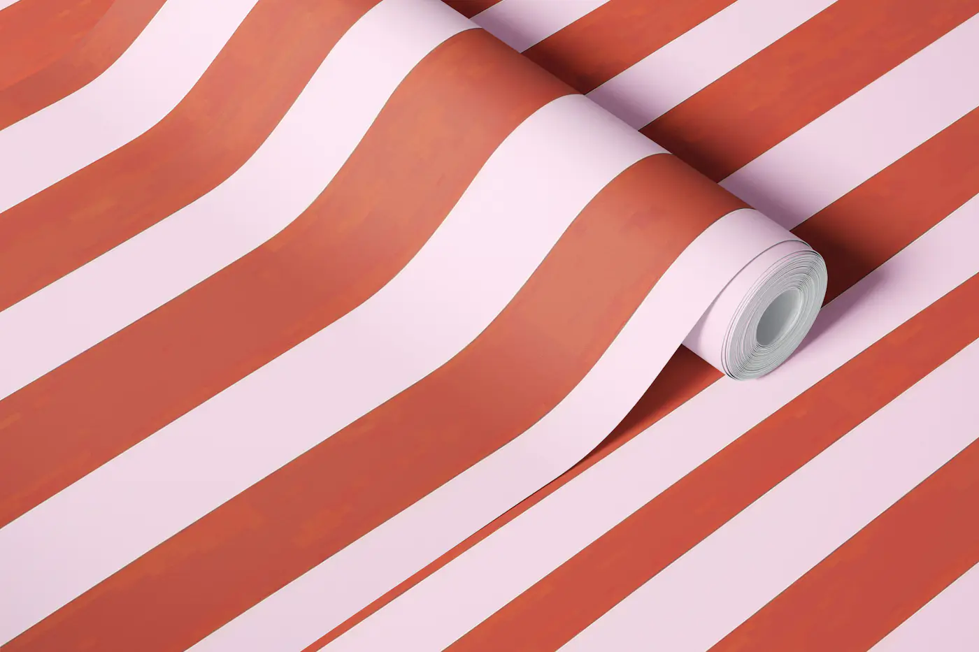 Thin and Thick Stripes Strawberry wallpaper roll